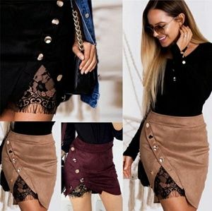 Maroon Suede Skirt